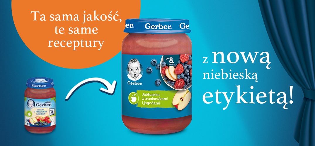 gerber jabluszka z truskawkami i jagodami nowa etykieta