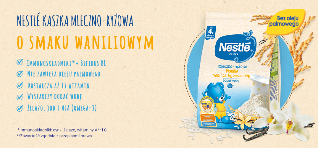 Nestlé Kaszka mleczno-ryżowa Waniliowa
