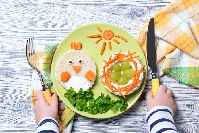 colorful sandwiches for a two-year-old