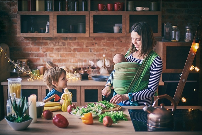 mom in the kitchen