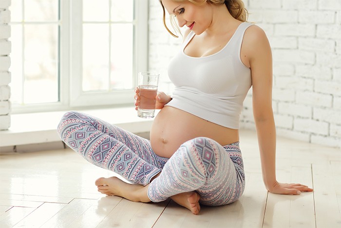 mom with water