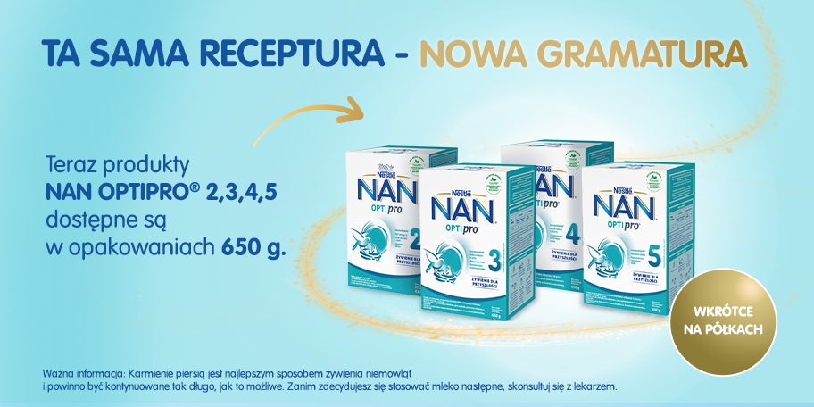 nan optipro zmiana opakowania 650 g