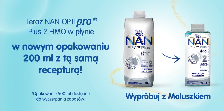 NAN OPTIPRO PLUS 2 HMO w płynie nowe opakowanie