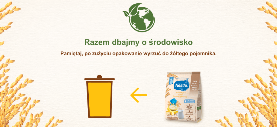 Nestlé Kaszka mleczno-ryżowa Banan Razem dbajmy o środowisko