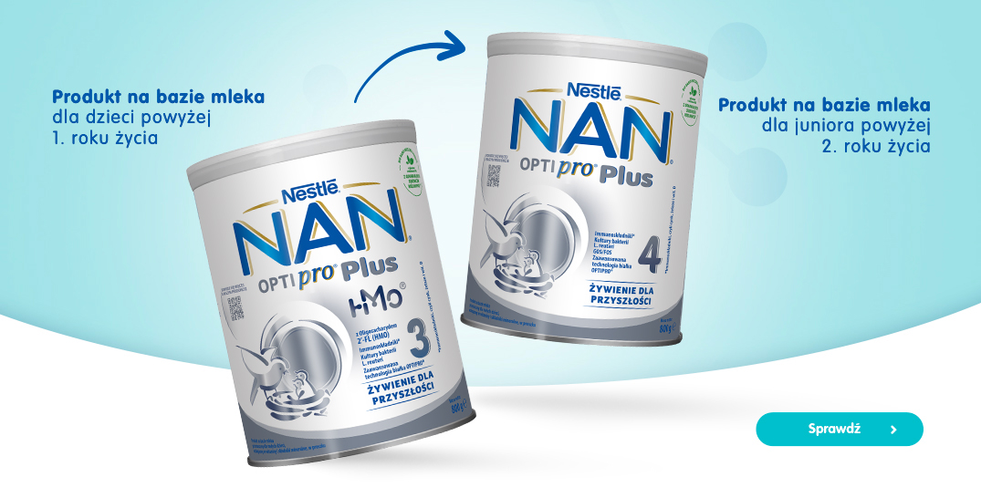 NAN OPTIPRO Plus 3 HMO produkt na bazie mleka