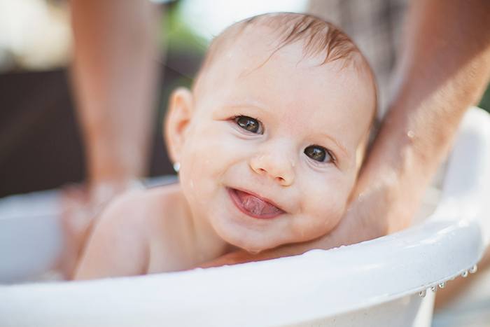 baby in bath