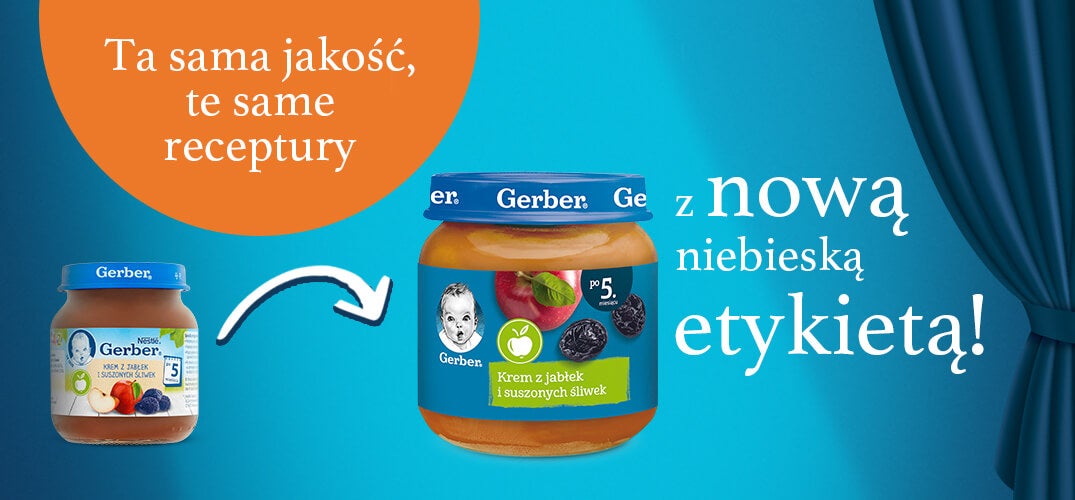 banner Gerber Krem z jabłek i suszonych śliwek