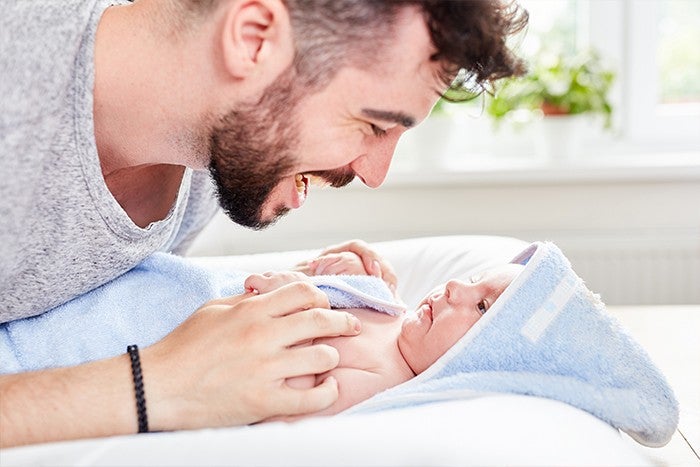 newborn after bathing