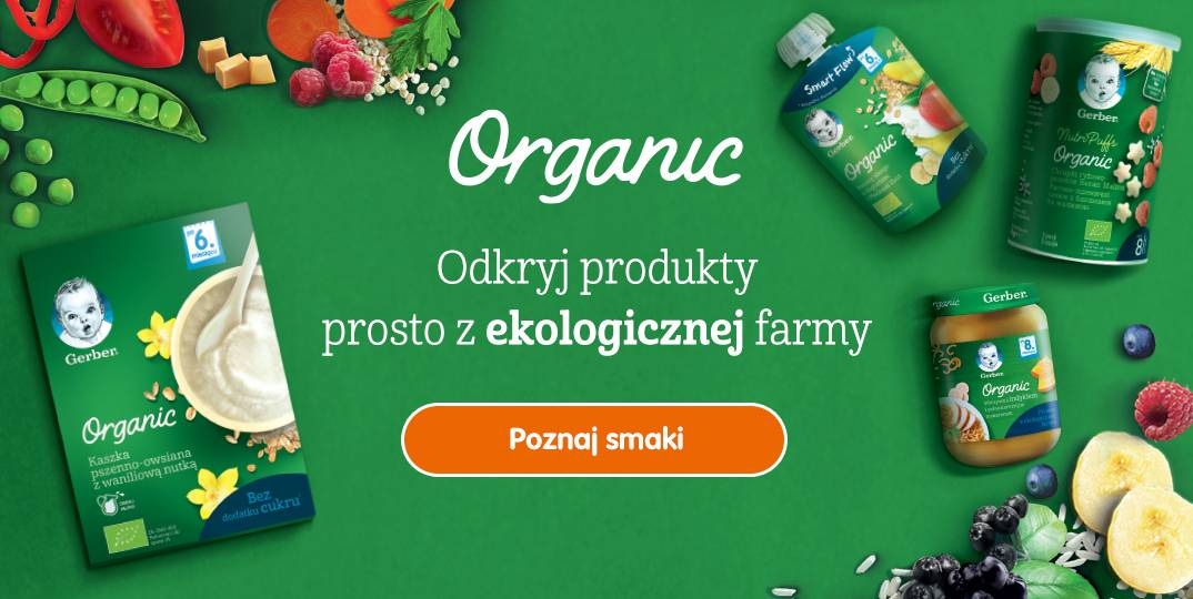 Banner Gerber Organic Jabłko mleczno-zbożowy