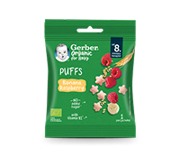 Gerber Organic Chrupki Pszenne Banan Malina