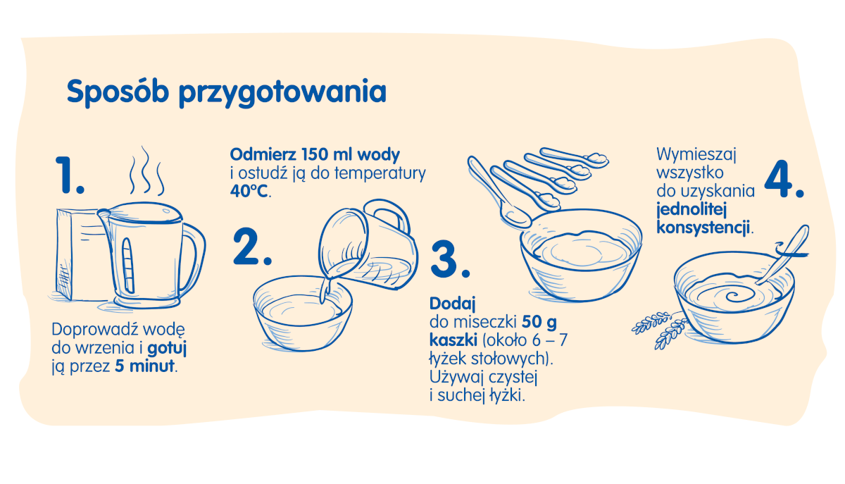 Przygotowanie kaszki mlecznej