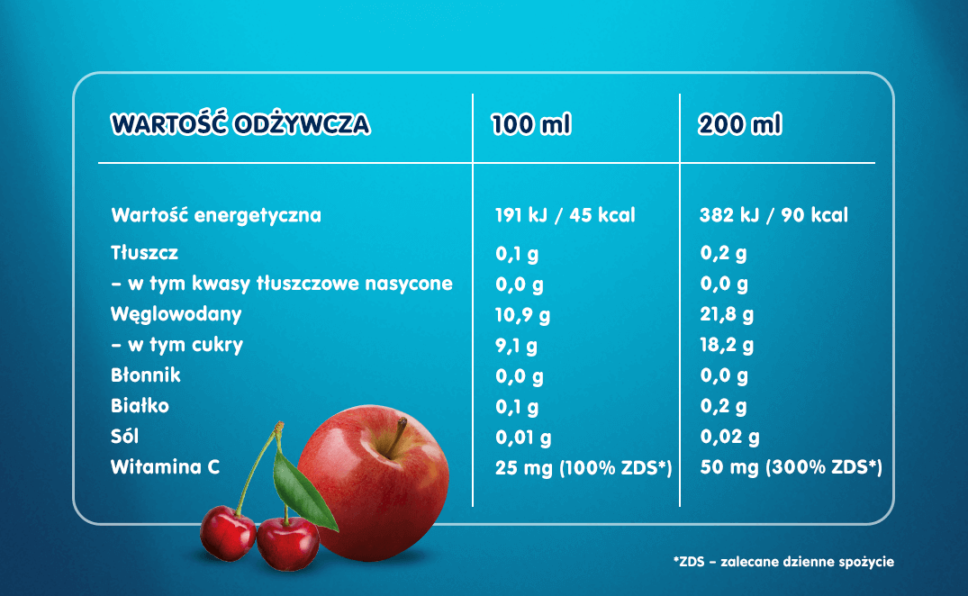 Gerber 100% Sok z jabłek i wiśni