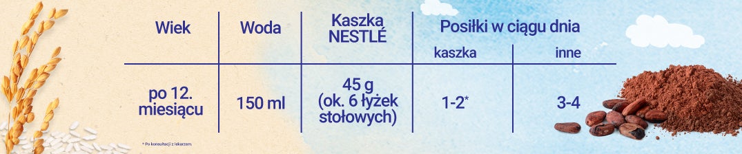 tabrla karmenia nestlé kaszka mleczno ryżowa kakao