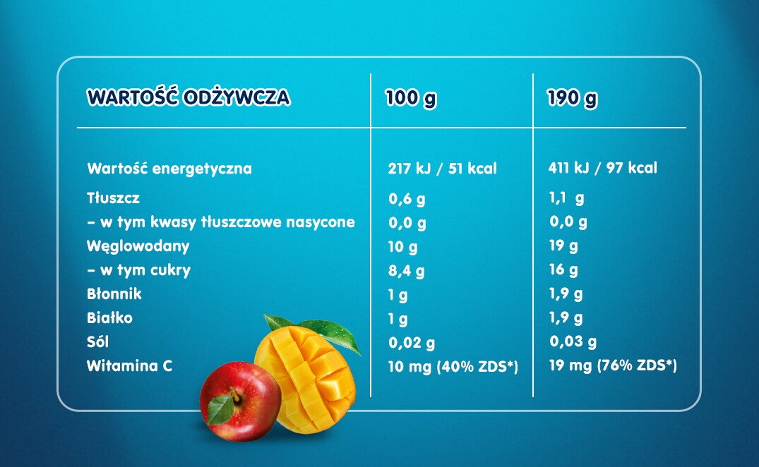 Gerber jabłka, mango i brzoskwinie z twarożkiem
