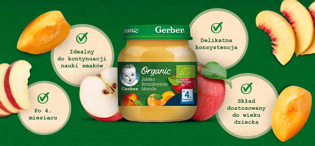 Gerber Organic Jabłko brzoskwinia morela warto wiedzie