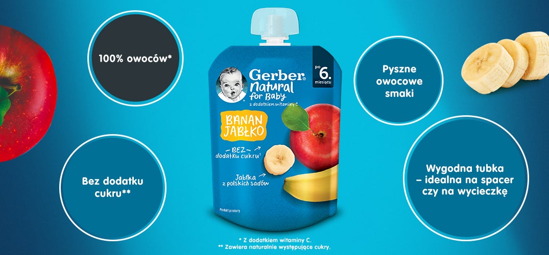 Gerber Deserek banan, jabłko - benefity