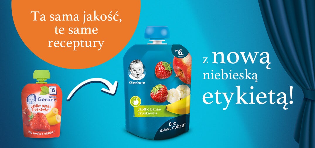 banner Gerber Deserek Jabłko banan truskawka