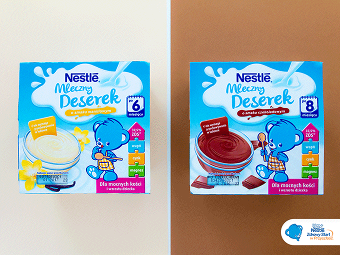 nestle mleczne deserki waniliowy i czekoladowy