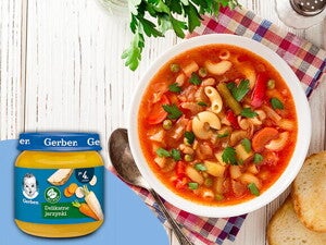 Zupka jarzynowa z papryką i cielęciną po 5. miesiącu