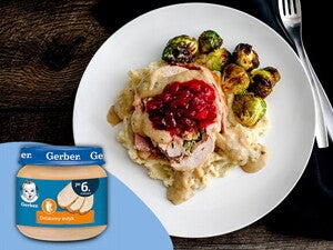 Indyk z kaszą jaglaną i owocowymi sosami po 6. miesiącu