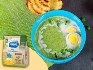 Zupka brokułowa z żółtkiem po 6. miesiącu