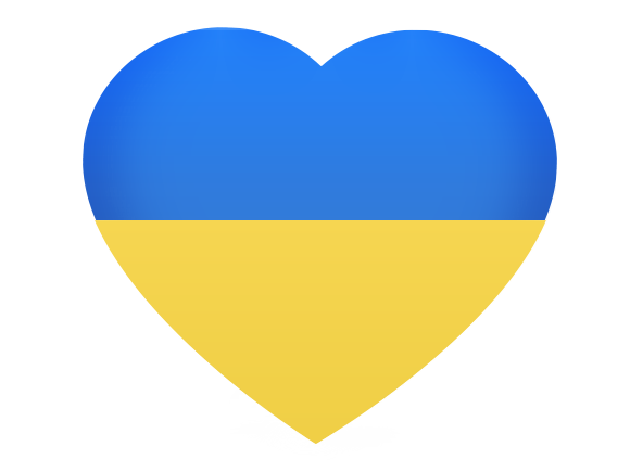Serce w kolorach flagi ukraińskiej