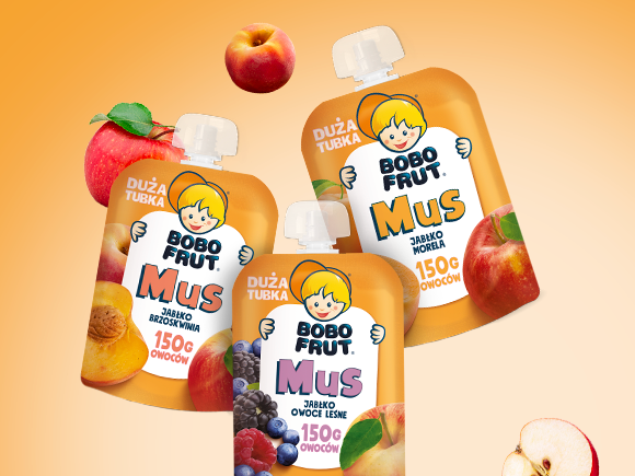 Musy owocowe BOBO FRUT w dużej tubce