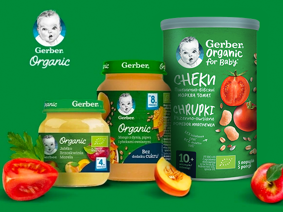 Wypróbuj razem z Maluszkiem produkty Gerber Organic