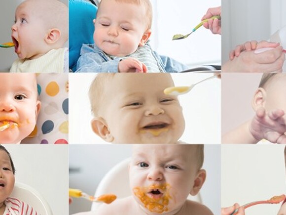 Twarze dzieci podczas jedzenia