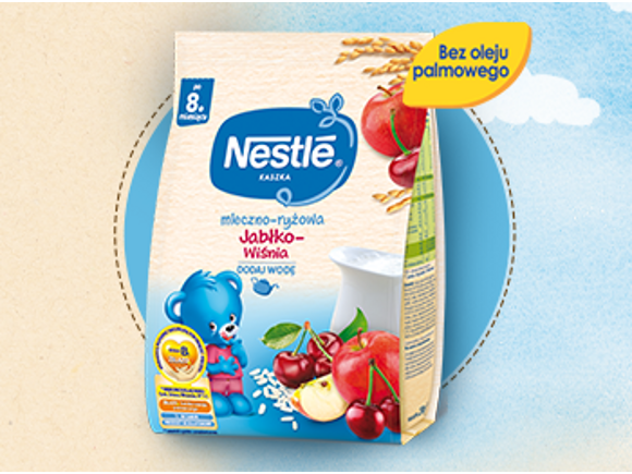 Nestlé Kaszka mleczno-ryżowa Jabłko Wiśnia Nestlé Kaszka mleczno-ryżowa Jabłko Wiśnia