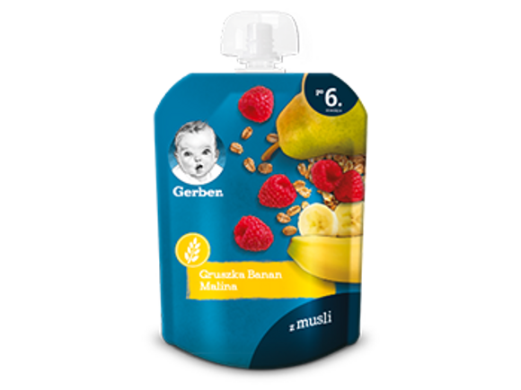 Gerber Deserek Gruszka banan malina z musli Gerber Deserek Gruszka banan malina z musli