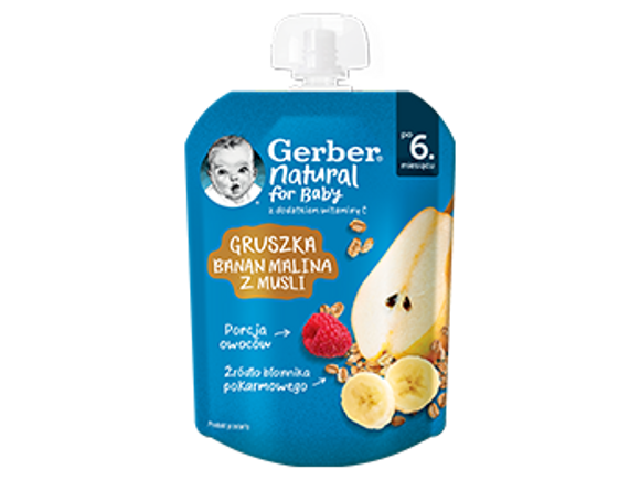 Gerber Deserek Gruszka banan malina z musli