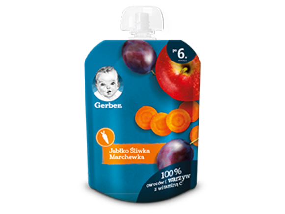 Gerber Deserek jabłko śliwka marchewka Gerber Deserek jabłko śliwka marchewka