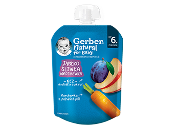 Gerber Deserek jabłko śliwka marchewka Gerber Deserek jabłko śliwka marchewka