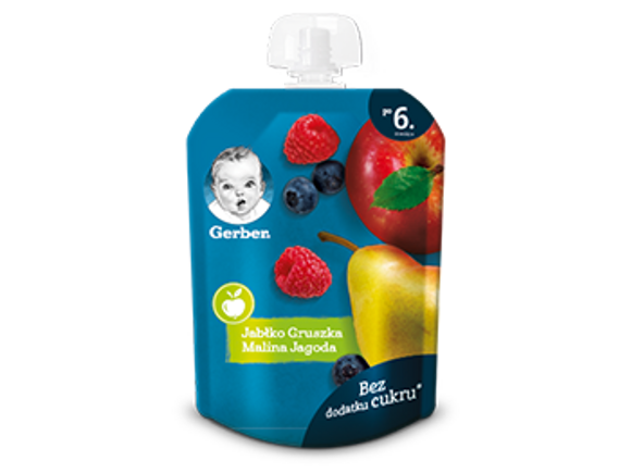 Gerber Deserek jabłko gruszka malina jagoda Gerber Deserek jabłko gruszka malina jagoda