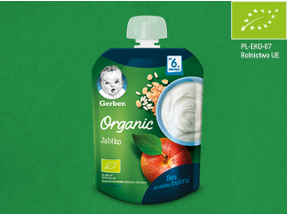 Gerber Organic Jabłko mleczno-zbożowy