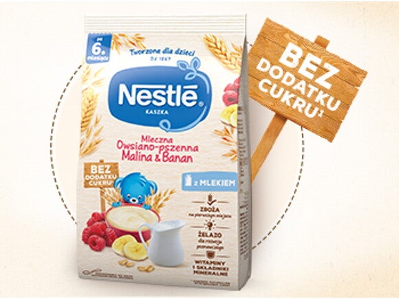 Nestlé Kaszka mleczna owsiano-pszenna Malina & Banan Nestlé Kaszka mleczna owsiano-pszenna Malina & Banan