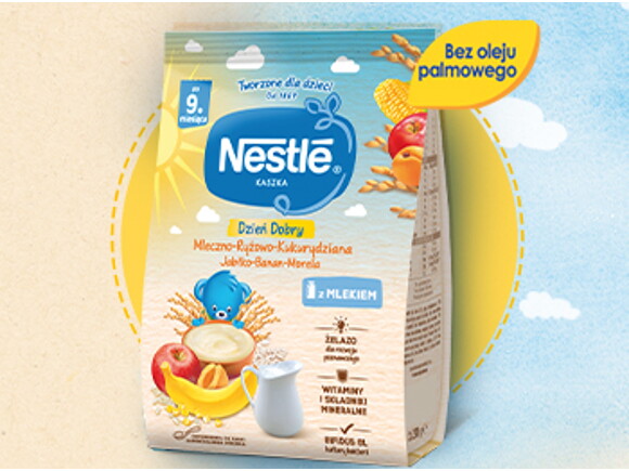 Nestlé Kaszka mleczna ryżowo-kukurydziana Dzień dobry Jabłko Banan Morela Nestlé Kaszka mleczna ryżowo-kukurydziana Dzień dobry Jabłko Banan Morela