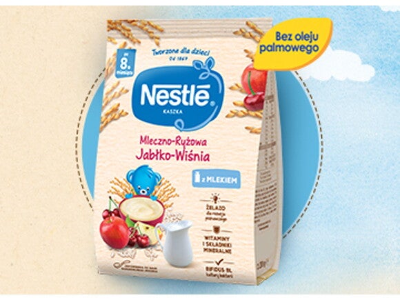 Nestlé Kaszka mleczno-ryżowa Jabłko Wiśnia Nestlé Kaszka mleczno-ryżowa Jabłko Wiśnia