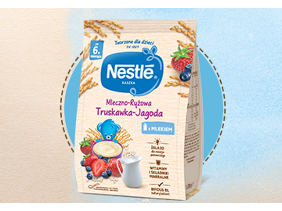 Nestlé Kaszka mleczno-ryżowa Truskawka Jagoda Nestlé Kaszka mleczno-ryżowa Truskawka Jagoda