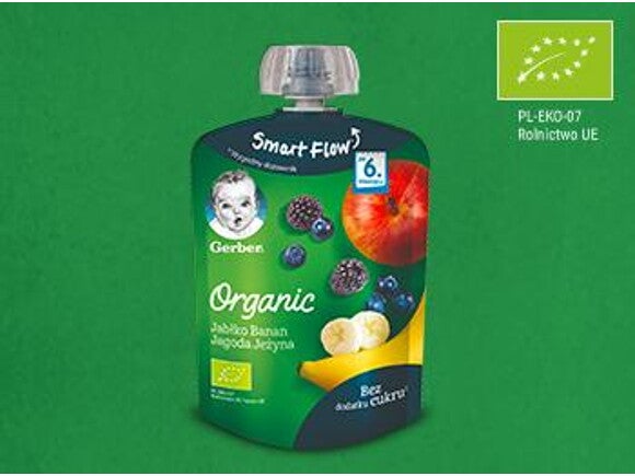 Gerber Organic Deserek Jabłko Banan Jagoda Jeżyna Gerber Organic Deserek Jabłko Banan Jagoda Jeżyna