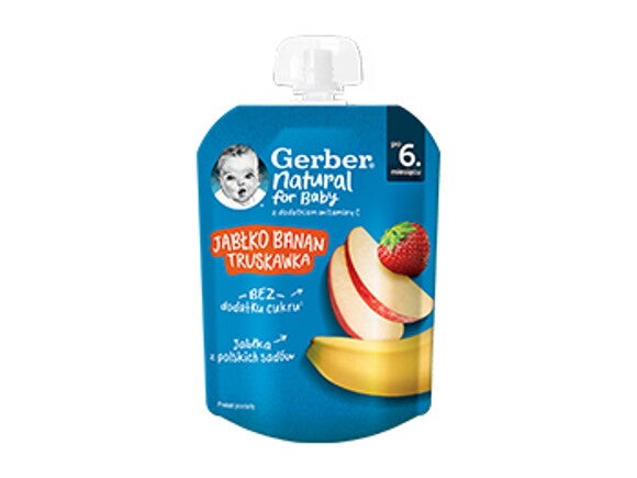 Gerber deserek w tubce jabłko banan truskawka