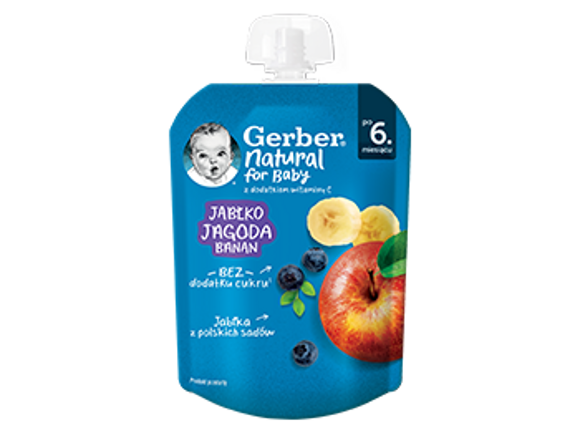 Gerber deserek w tubce jabłko jagoda banan