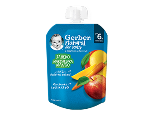 Gerber deserek w tubce jabłko marchewka mango Gerber deserek w tubce jabłko marchewka mango