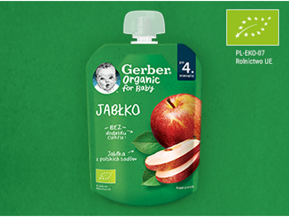 Gerber Organic deserek w tubce jabłko