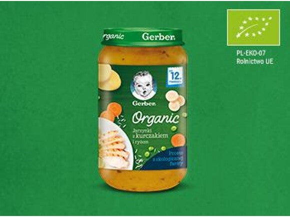 Gerber Organic Jarzynki z kurczakiem i ryżem