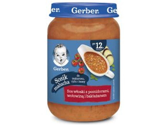 gerber sos włoski z pomidorami, wołowiną i bakłażanem gerber sos włoski z pomidorami, wołowiną i bakłażanem