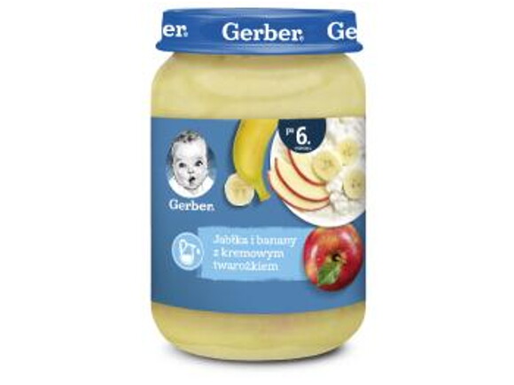 gerber jablka i banany z kremowym twarozkiem gerber jablka i banany z kremowym twarozkiem