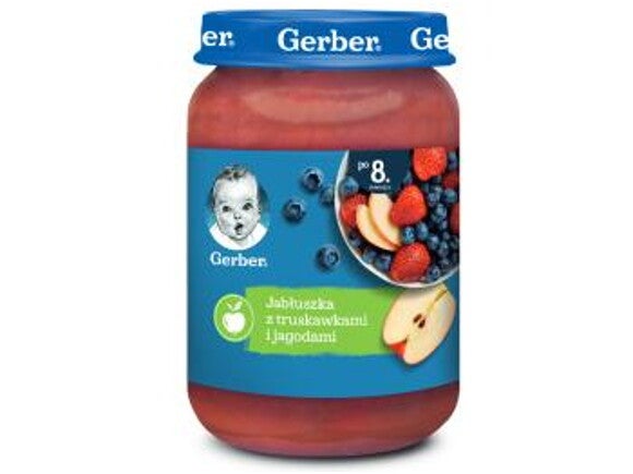 gerber jabluszka z truskawkami i jagodami