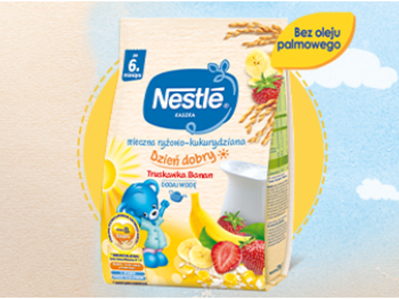 nestlé kaszka mleczna ryżowo-kukurydziana dzień dobry truskawka banan nestlé kaszka mleczna ryżowo-kukurydziana dzień dobry truskawka banan